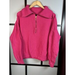 Talbots Women's Plus Size Pink Zip Turtleneck Pullover Sweater Size 2X